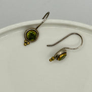 Peridot Target Silver Earrings