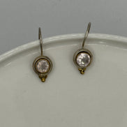 White Topaz Target Silver Earrings