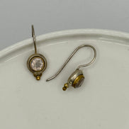 White Topaz Target Silver Earrings