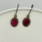 Ruby Target Silver Earrings