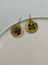 Love Heart Target Gem Earrings - Blue & Green