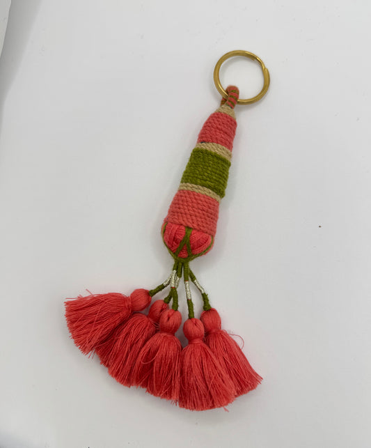 Pink & Green Tassel Keyring/Light Pull