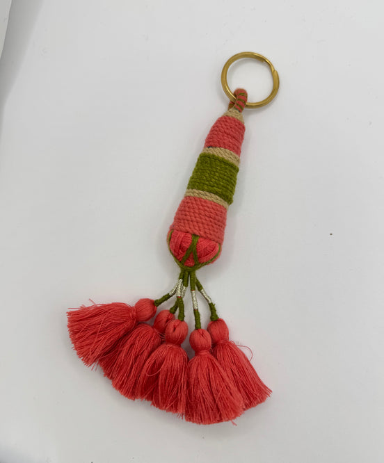 Pink & Green Tassel Keyring/Light Pull