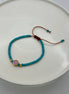 Purple Flower Beaded Adjustable Bracelet