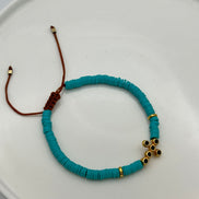 Black Cross Beaded Adjustable Bracelet