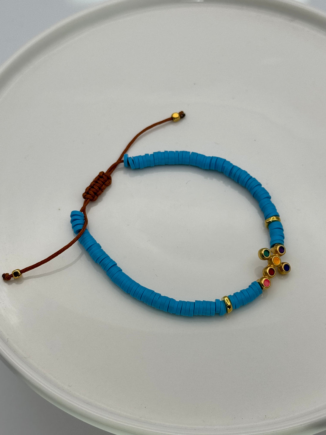 Multi Cross Beaded Adjustable Bracelet