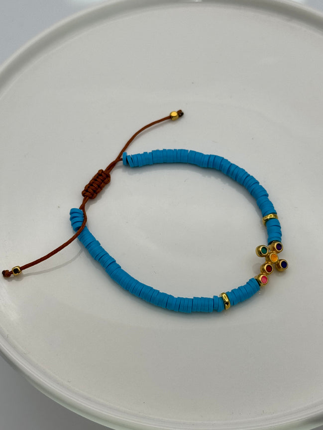 Multi Cross Beaded Adjustable Bracelet