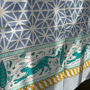 Geometric Leopard Hand Block Printed Tablecloth