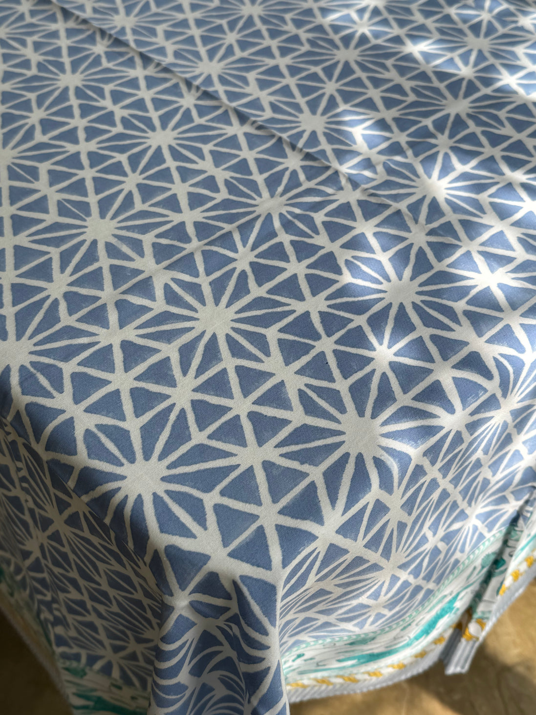 Geometric Leopard Hand Block Printed Tablecloth