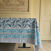 Blue Paisley Tablecloth