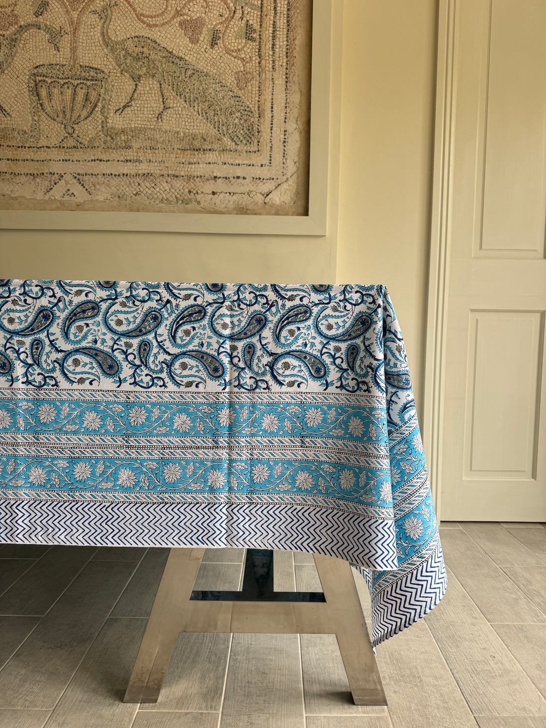 Blue Paisley Tablecloth