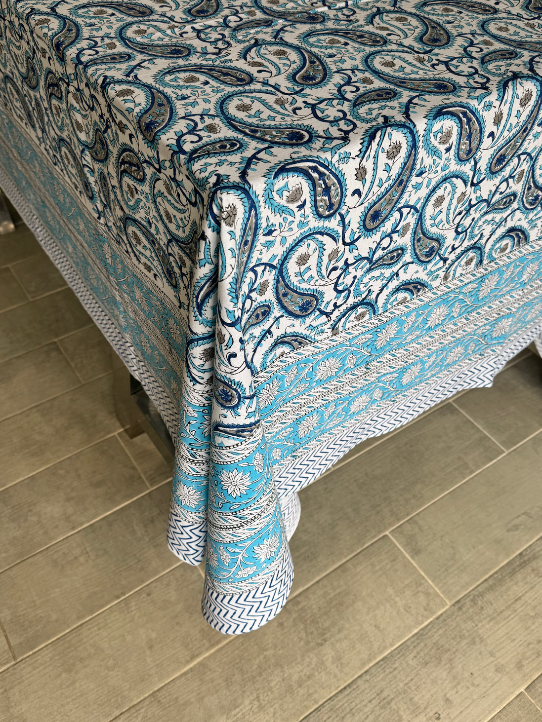 Blue Paisley Tablecloth