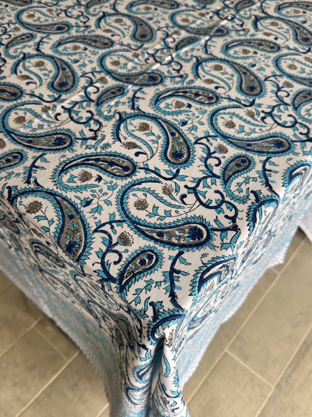 Blue Paisley Tablecloth