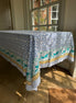 Geometric Leopard Hand Block Printed Tablecloth