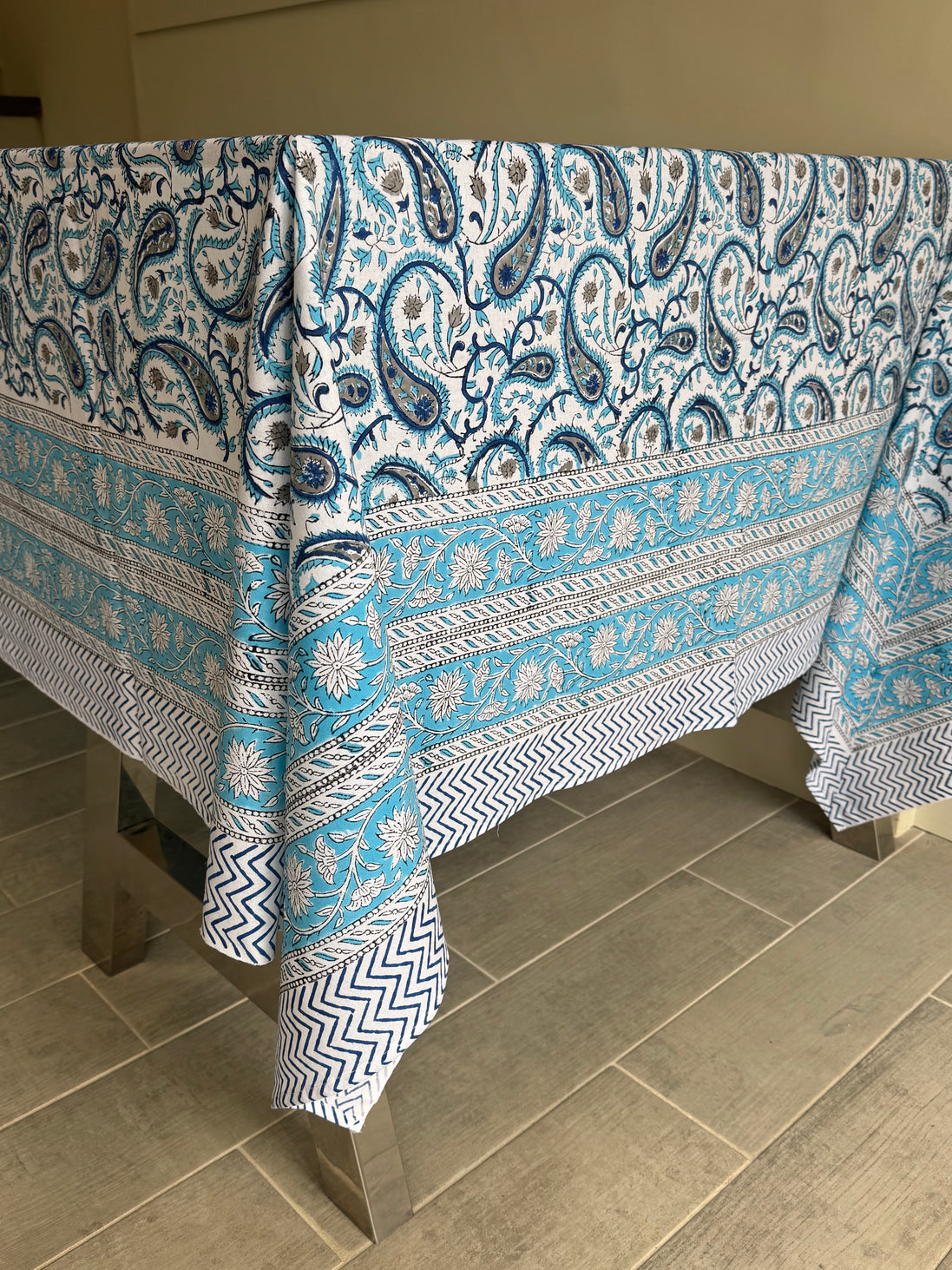 Blue Paisley Tablecloth