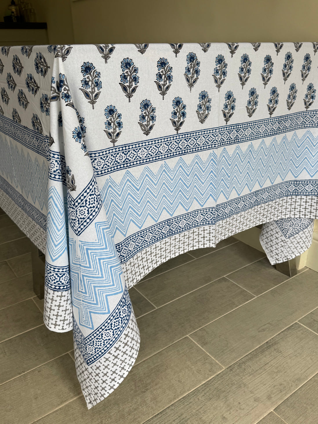 Blue Shrub Tablecloth
