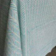 Blue Herringbone Tablecloth