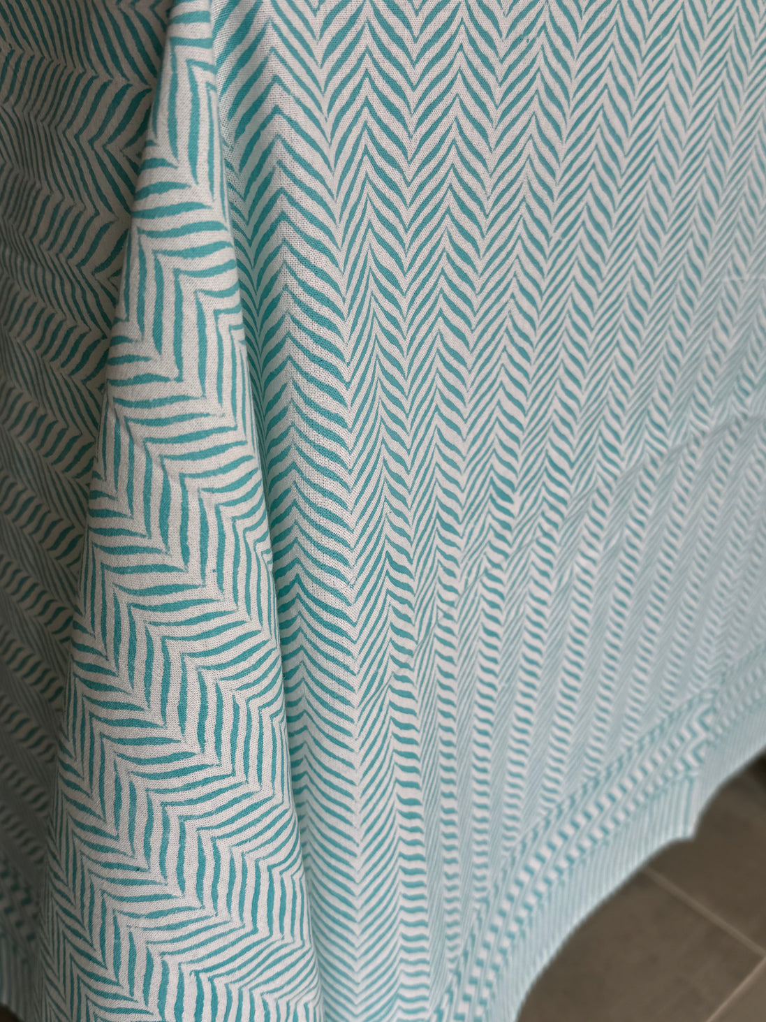 Blue Herringbone Tablecloth
