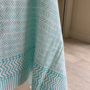 Blue Herringbone Tablecloth