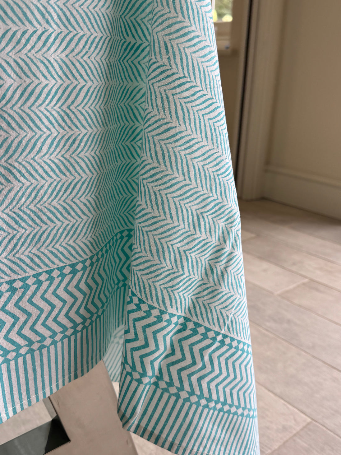 Blue Herringbone Tablecloth
