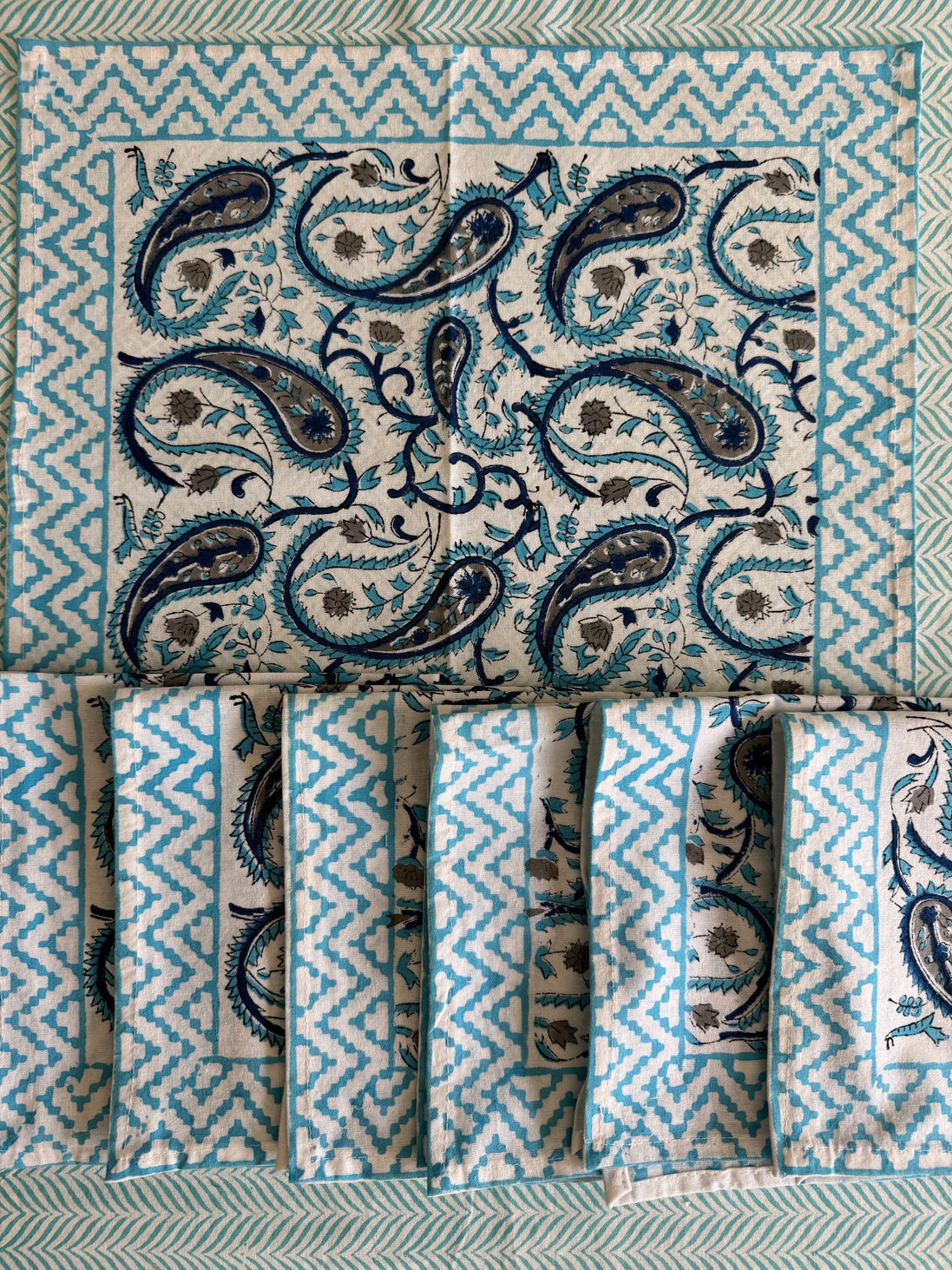 Blue Paisley Tablecloth