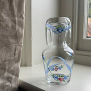 Hand Painted Blue & Pink Roses Carafe