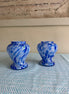 Blue Splatter Pair Vases