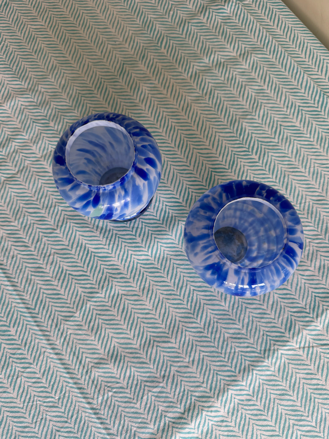 Blue Splatter Pair Vases
