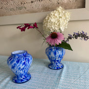 Blue Splatter Pair Vases