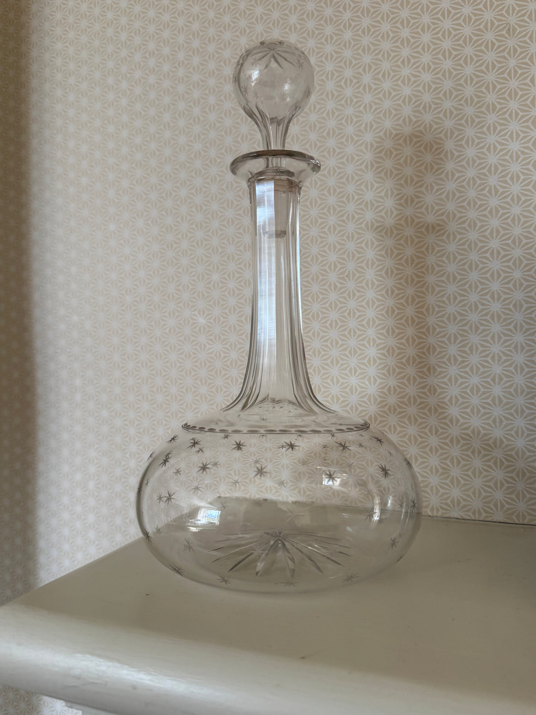 Victorian Globe Star Etched Decanter