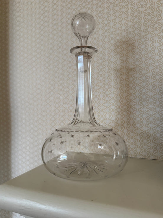 Victorian Globe Star Etched Decanter