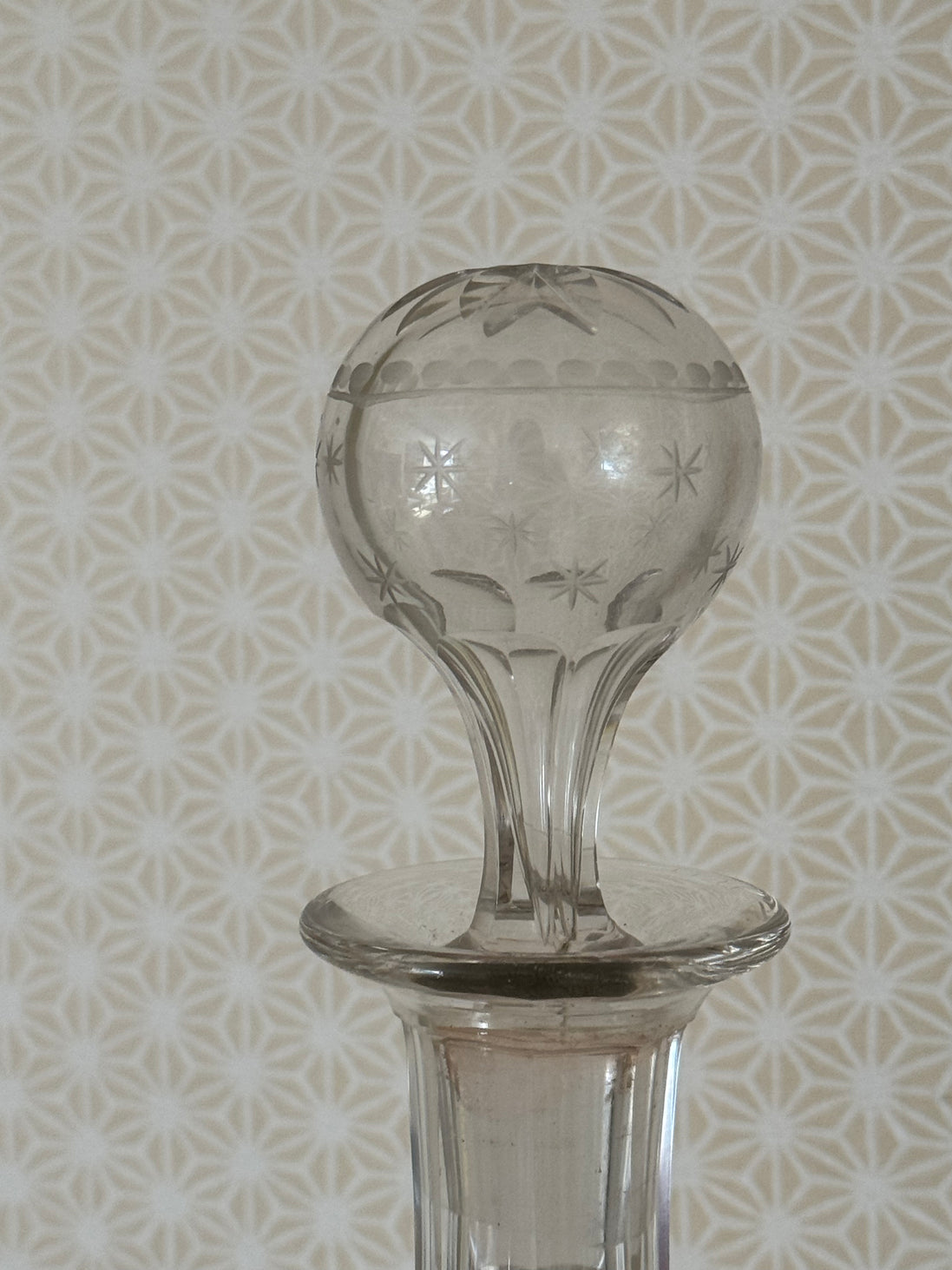 Victorian Globe Star Etched Decanter