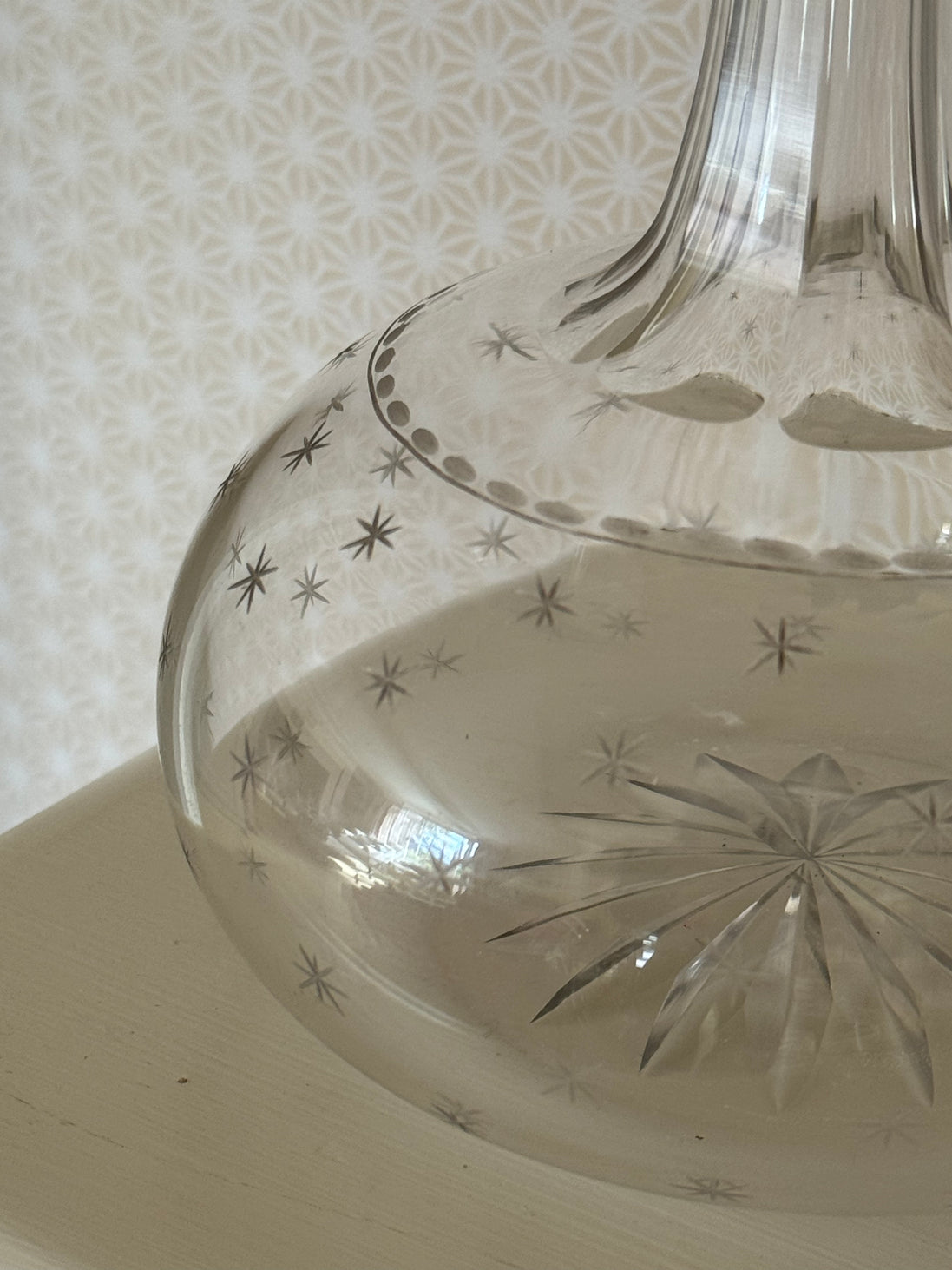 Victorian Globe Star Etched Decanter