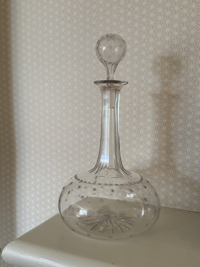 Victorian Globe Star Etched Decanter