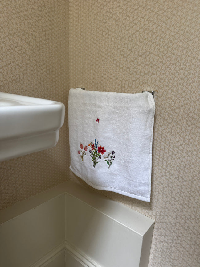 Spring Garden Embroidered Hand Towel