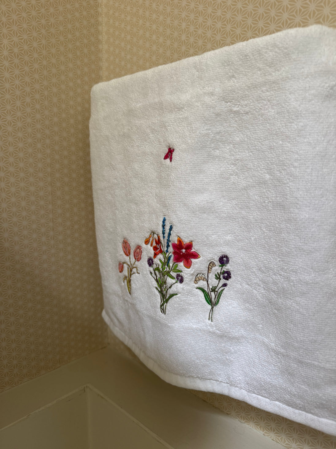 Spring Garden Embroidered Hand Towel