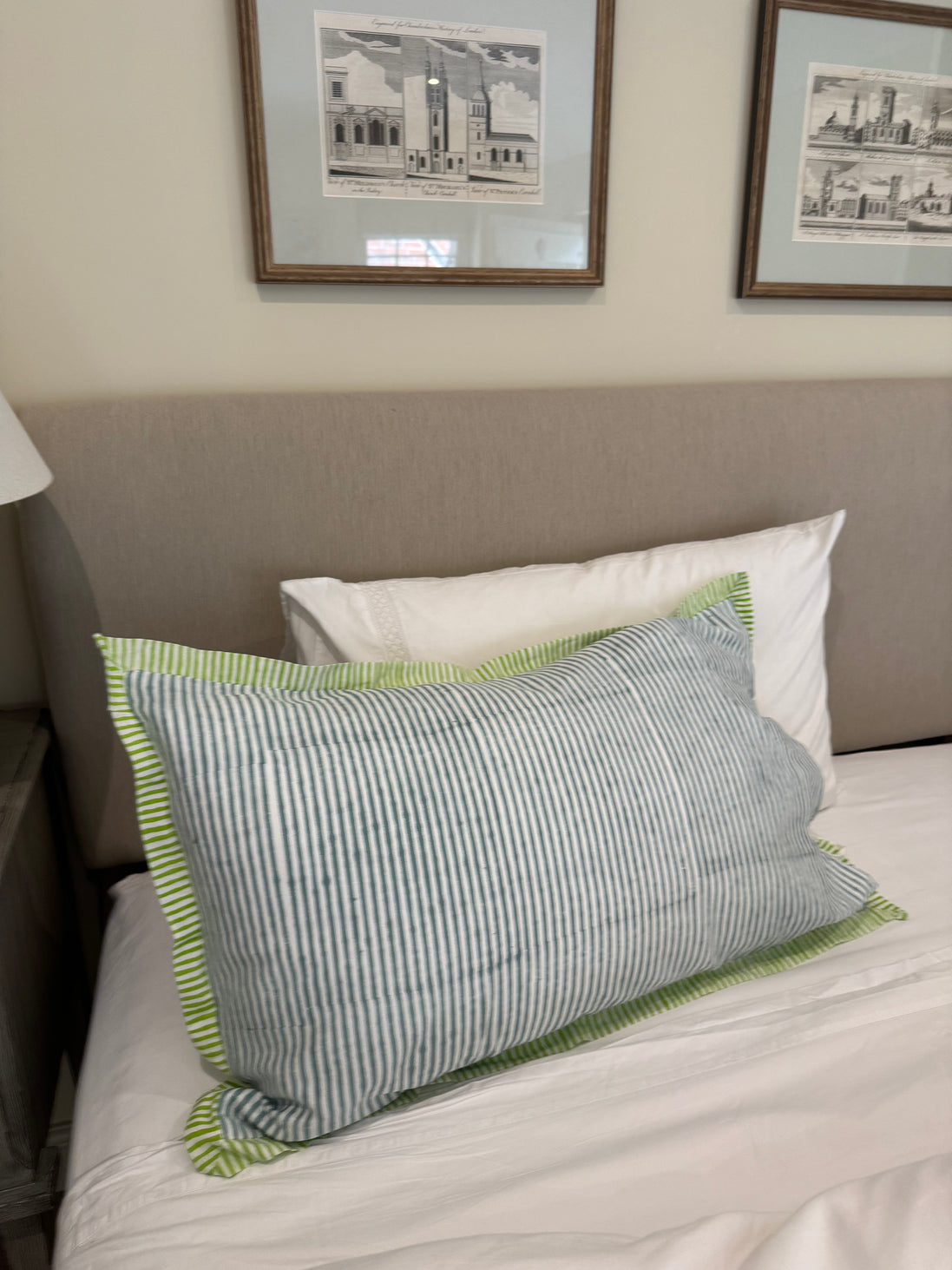Pink Cypress Block Printed Pillowcase