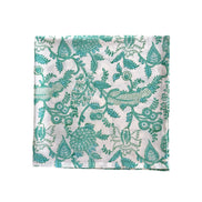 Turquoise Fauna Block Print Napkins - Set of 4
