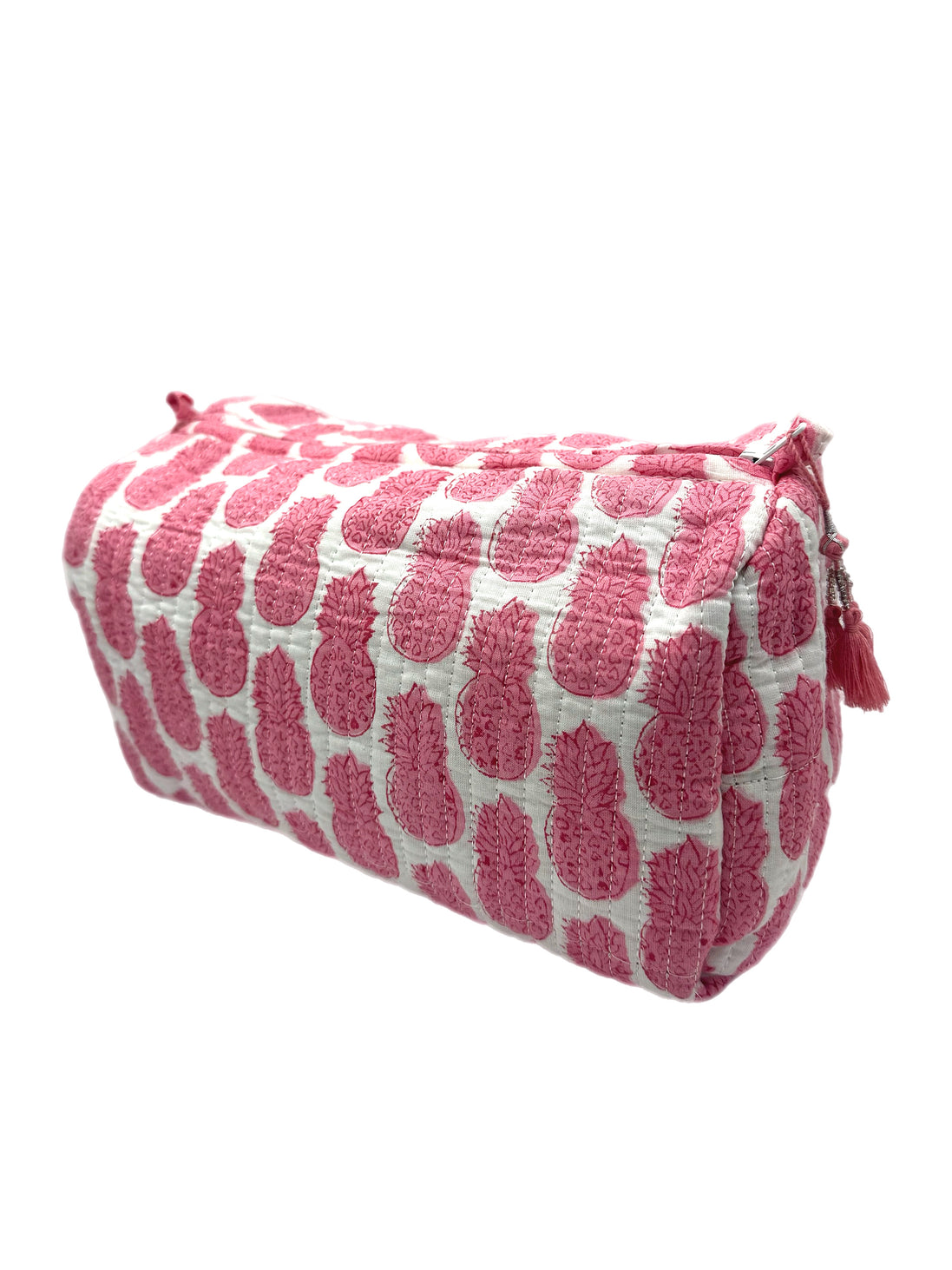 'Pink Pineapple' Block Printed Sponge Bag/Washbag