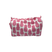 'Pink Pineapple' Block Printed Sponge Bag/Washbag