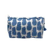 'Blue Pineapple' Block Printed Sponge Bag/Washbag