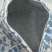 'Blue Leaf' Block Printed Sponge Bag/Washbag