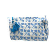 'Blue Leaf' Block Printed Sponge Bag/Washbag
