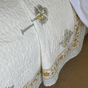 Yellow Palm Bedspread/Quilt