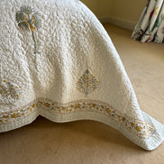 Yellow Palm Bedspread/Quilt