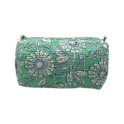 'Green Floral' Block Printed Sponge Bag/Washbag