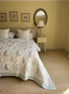Pink & Green Foliage Bedspread/Quilt