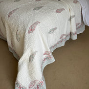 Pink & Green Cypress Bedspread/Quilt