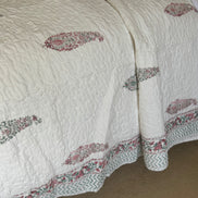 Pink & Green Cypress Bedspread/Quilt