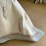 Pink & Green Cypress Bedspread/Quilt